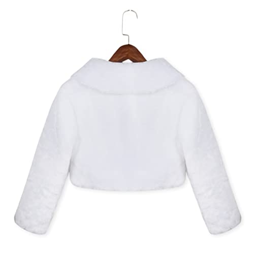 Hedmy Kids Girls Faux Fur Wraps Shawl Coat Flower Wedding Bridesmaid Birthday Party Princess Shrugs Capes4