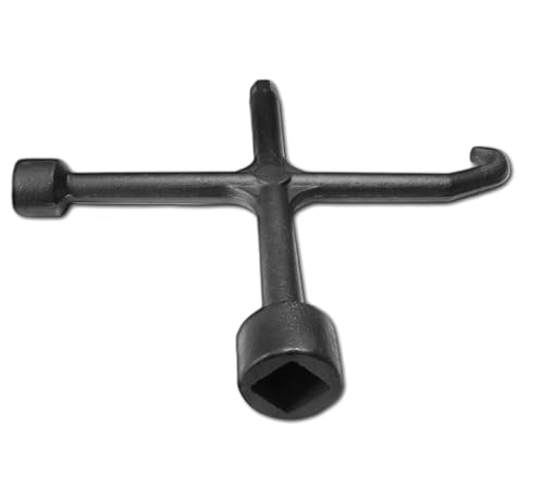 Aushebeschlüssel und Bedienschlüssel für Schachtdeckel, Vierkant SW 17/22, verzinkt, Kanaldeckel, Schlüssel, Werkzeug, DIN478, M16-18, M20-23 Flex (Black Ed.)