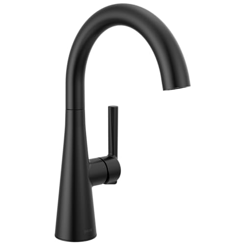 Delta Modern Matte Black Single Hole Bar Sink Faucet Single Handle Prep Sink Faucet Matte Black 14882LF-BL