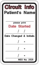 Label Records Circuit Start and Changes, Label is 1.5 x 2.5 inches, MES Part # 2525
