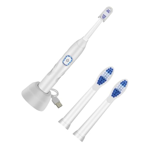 LRXIYODE 1 Juego cepillo de dientes electrico infantil Suave cerda adulto tu cepillo de dientes vibratorio cepillo de dientes eléctrico blanco