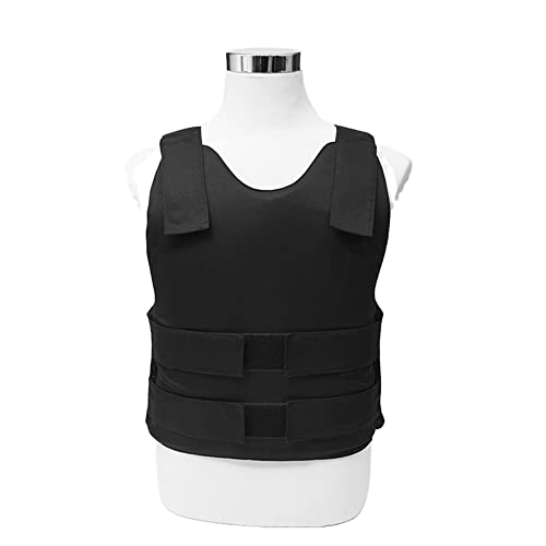 WAOBE Chaleco de Seguridad Personal a Prueba de Balas - NIJ Nivel de protección estándar IIIA Chaleco de Armadura Oculto táctico Chaleco de protección Ropa de Chaqueta/Black/XL
