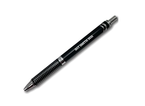 Personalized Metal Pen for Police Officer, Firefighter, First Responder, Millitary (Black)