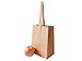 JAK Industrial 8 x 6 x 3.5 Inch Small Kraft Paper Bags with Paper Handles - Quarter Peck Apple/Produce Bag (50)