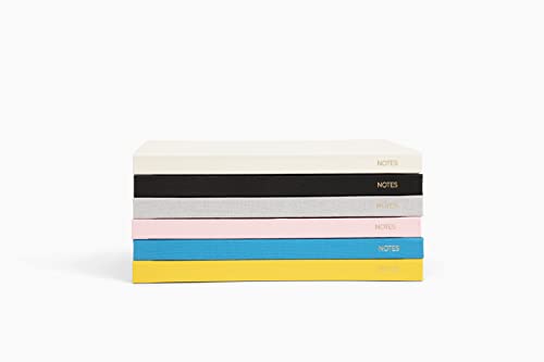 Cutie Decor Caderno de capa dura de linho, caderno A5, papel grosso, casa, escola e escritório (azul