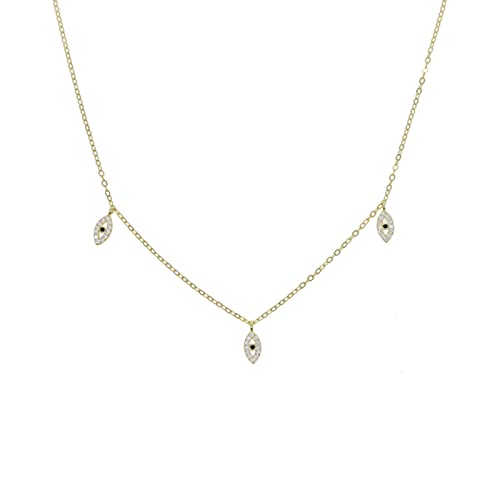 Collier mauvais œil en argent 925 et oxydes de zirconium durables