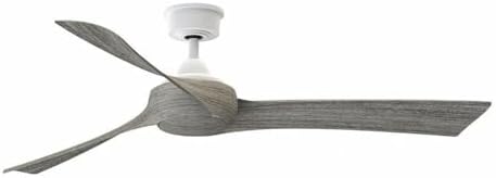 Fanimation Wrap Custom - 3 Blade Ceiling Fan - 12.46 Inches Tall And 60 Inches Wide - Matte White Finish - Weathered Wood Blade Color