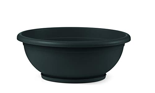 TABOR TOOLS - Cuenco de plástico para maceta, para uso en interiores y exteriores, redondo, 2 tamaños de 30,5 cm y 40,6 cm, 5 colores