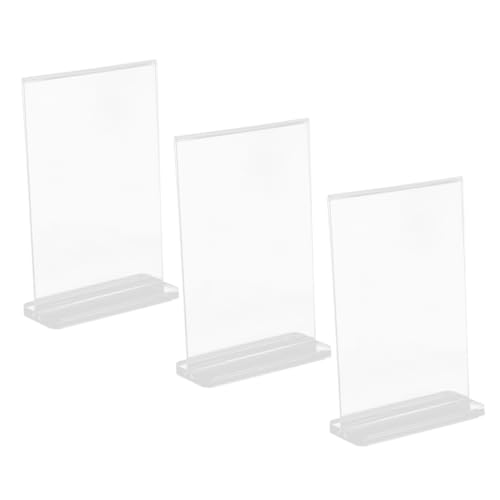 Didiseaon Présentoir En Acrylique t Double Face A6 9x12,8 Cm Pour Affichage De Bureau, Support Porte-menu Porte-panneau Transparent, Pour Restaurants Et Salons Professionnels – Lot De 3 Pièces