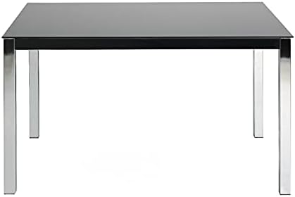 Miniatura 3 de Pemberly Row Mesa de cristal templado con marco de metal cromado contemporáneo en negro