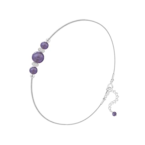 Bracelet en améthyste véritable et argent 925 haut de gamme