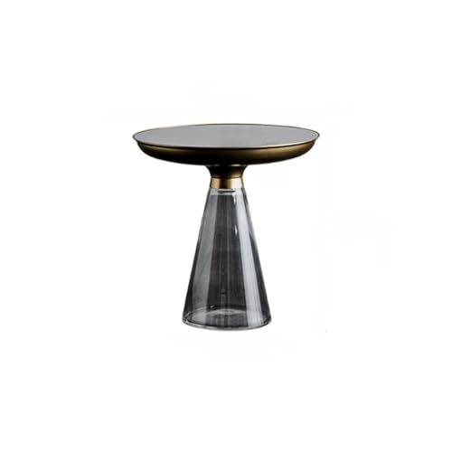 Mesa de Centro Pequeña Mesa De Centro De Arte Nórdico, Borde De Vidrio Redondo De Lujo Ligero, Sofá De Sala De Estar, Mesa De Centro Pequeña For Varias Familias Mesa ModerCenter para Salón(A)