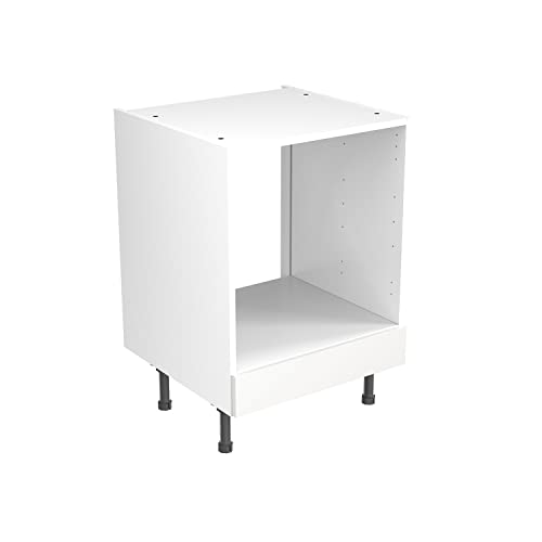 Kitchen Kit Flatpack Base Cabinet - Shaker Door - Screwless Quick Build Kitchen Unit - Base Unit - Oven - 600x870mm - White Matt