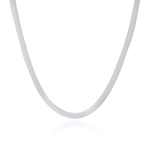 Collier ras du cou maille serpent argent 925 rond 4mm 50cm pour homme et femme