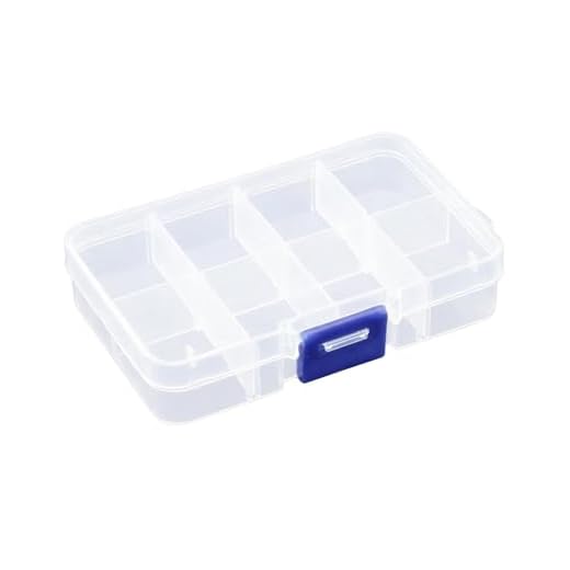 rcbay Sortierkasten 8 Fächer transparent Kleinteilebox 116x70x23 mm - kompakte Aufbewahrungsbox für Kleinteile Bastelbox mit sicherem Verschluss