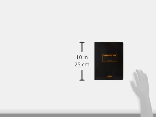 Cahier Rhodia Composition Book Noir B5 Ligné - 160 Pages Clairefontaine 80g - Dos Toilé Orange & Black
