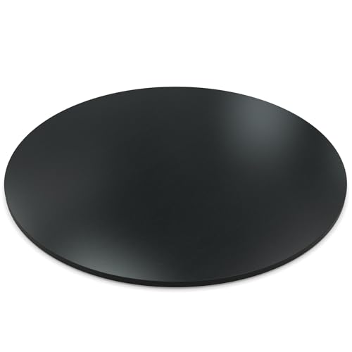 AUPROTEC Piano d'appoggio 19 mm, rotondo, Ø 500 mm, Alux nero, pannello di legno rivestito in melammina, truciolato con bordo ABS a scelta: 50 cm