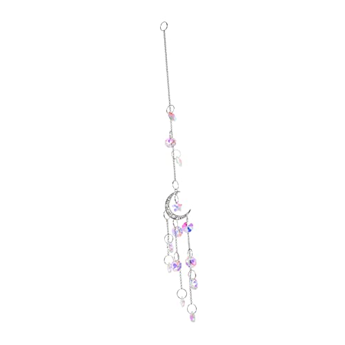 Pendentif Attrape-Soleil en Cristal Décoration Suspendue Bureau et Ornement Lune Étoile