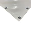 TENDAGGIMANIA Telone Occhiellato impermeabile per esterno - Telo pvc 650 gr per coperture barca camion pergolato copri camper copri legna - Telo impermeabile esterno Misure 3X2,5 -BIANCO 112