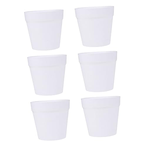VANZACK 6 Piezas Maceta DIY Pintura Creativa para Niños Maceta para Manualidades Plástico Seguro para Decoración del Hogar