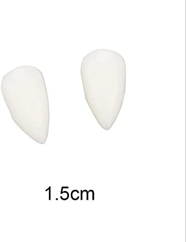 Vampire Teeth with Adhesive, Halloween Decorations Vampire Fangs, Halloween Party Cosplay Props, 8 pcs(13mm, 15mm, 17mm,19mm) Off White