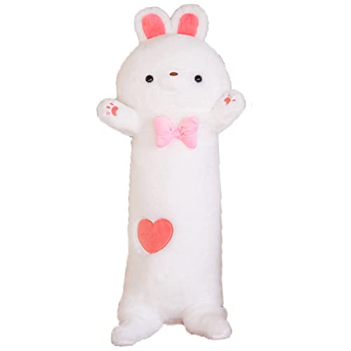 Cazoyee Rabbit Plush Long Pillow, Cute Bunny Stuffed Animal Soft Toy, Bunny Kawaii Plushie, Rabbit Plush Cuddle Pillow Doll Toy Gift For Kids, 27.5" #TOP9