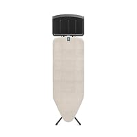 Brabantia Ironing Board C, 124x45cm - Denim Grey | 100% Fairtrade Cotton | Stable & Large Ironing Board | Foldable with Adjustable Height & Solid Steam Iron Rest | Fairtrade & C2C Certified
