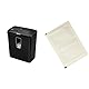 Fellowes Aktenvernichter 6 Blatt Partikelschnitt (P4) & Amazon Basics - Schmiermittelblätter für Aktenvernichter, 12er-Pack Automatisch, Mikroschnitt, Weiß