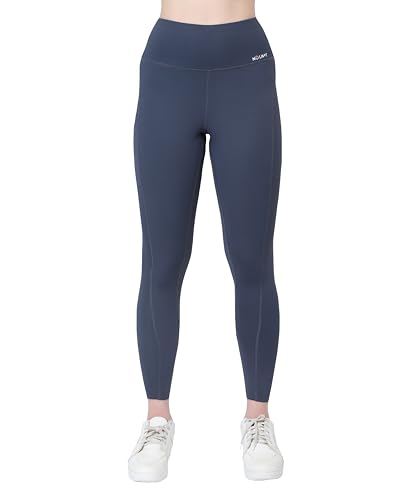 Image of GLAMORAS Women's Polyester Spandex High Waist Gym Leggings with Side Pocket, 4-Way Stretch, Squat-Proof, Moisture-Wicking Workout Tights for Running, Gym, Fitness, Training, Yoga & Activewear