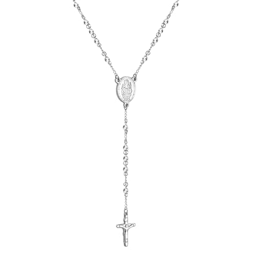 Chapelet religieux en argent sterling 925 pour femmes et hommes