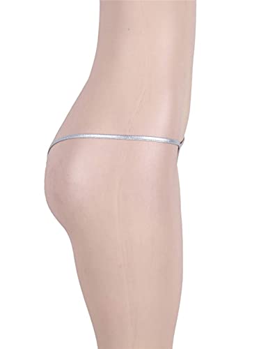 Comeondear G String Thongs For Women Sexy Micro Thong Underwear Plus Size Panties Sexy Low Rise Micro T-Back Underwear Silver #TOP3
