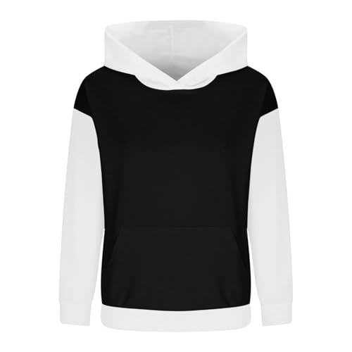 DDAPJ pyju Hoodies for Girls 2025 Fall Fashion Colorblock Waffle Sweatshirts Casual Long Sleeve Hooded Pullover with Pocket3