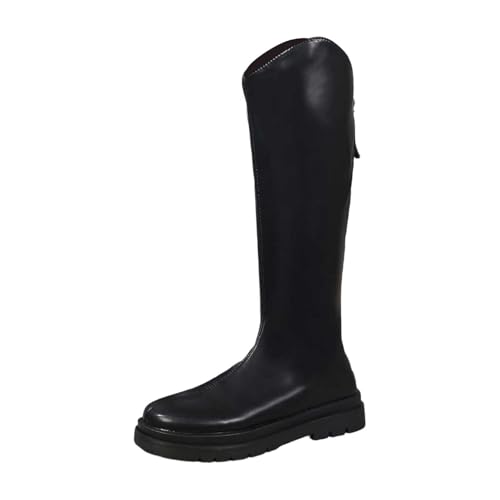 Bottes d'équitation d'hiver à semelle épaisse et bottines tendance zippées