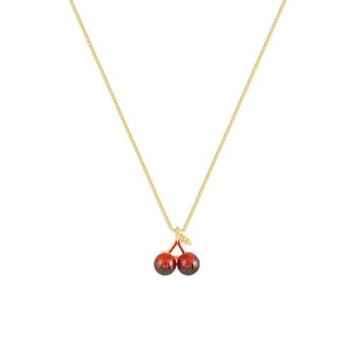 Collier Vin Rouge Cerise et Jaune : chaîne ajustable style maille marine pour femme