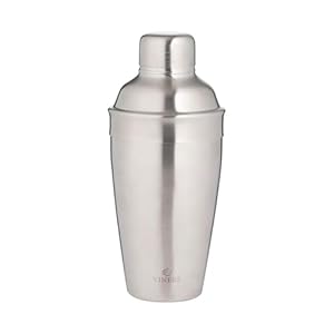 Viners Barware Brushed Silver Cocktail Shaker, 500ml