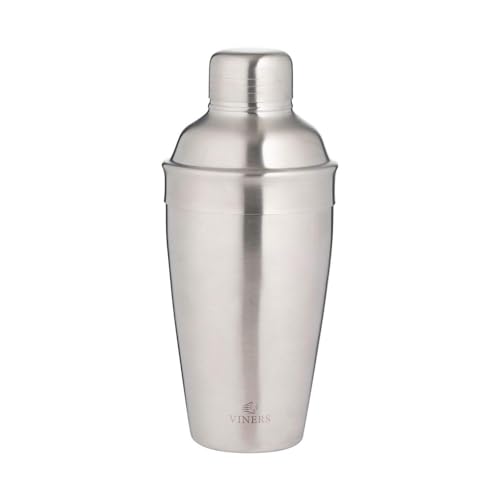 Viners Barware Brushed Silver Cocktail Shaker, 500ml