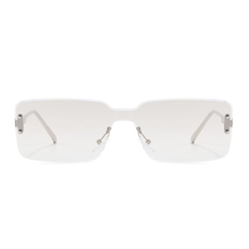 bullabulling Fashion Rimless Rectangle Sunglasses for Women Men Square Glasses Ultralight UV400 Eyewear Unisex2