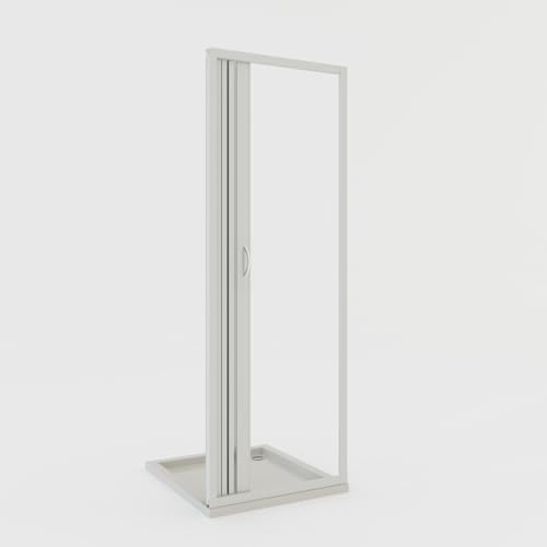 Puerta de ducha plegable de PVC 90 cm H 185 mod. Giglio con apertura lateral