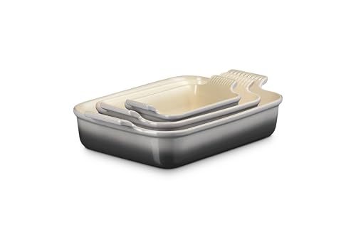 Image of Le Creuset Stoneware Heritage Rectangular Baking Dish, 3 pc., Oyster