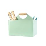 Berry&Bird Garden Tool Organizer, Metal Garden Caddy with 4 Compartments and Wooden Handle, Gardening Tools Box for Indoor & Outdoor, Practical Gardener Gift for Gardening Lovers