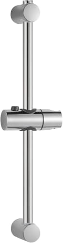 OFFO Shower Riser Rail 60cm Wall-Mounted Adjustable Slider Bar with Shower Head Holder Polished Face Finish