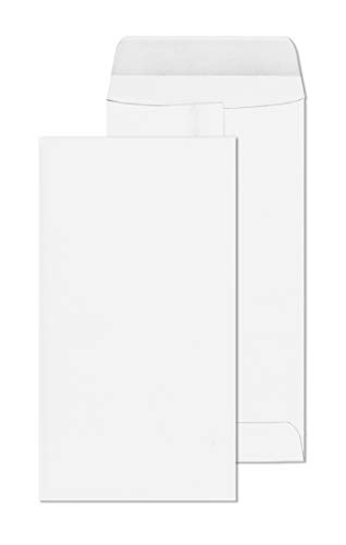 7 Coin Envelopes – 3.5 x 6.5 White #7 Mini Envelope Pack with Flap Closure & Gummed Seal – 28lb Paper Cardstock – Great for Money, Jewelry, Gift Cards, Small Parts & More – 50 Count