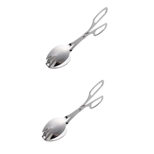 CIYODO 2pezzi Pinze Per Alimenti Acciaio Inossidabile Utensile Per Buffet Insalate Barbecue e Pane Design Ergonomico e Antiscivolo Per Uso Facile e Sicuro