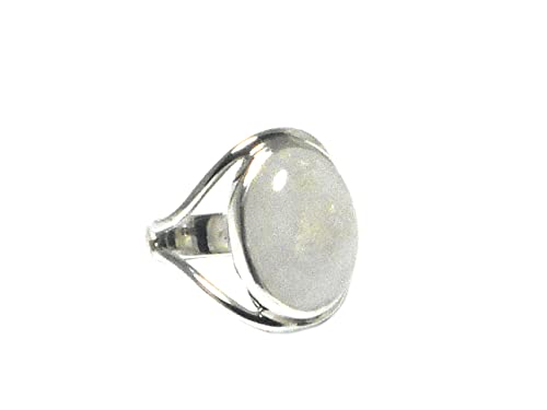 Bague ovale en argent 925 et pierre de lune, le cadeau idéal