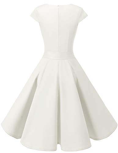 Dresstells Vintage jurk, retro cocktailjurk, met kapmouwen, rockabilly-/Hepburn-stijl (jaren '50) - Image 4