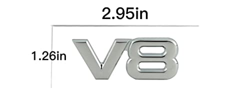 Image of 2X V8 Letters Emblem Car Side Fender Rear Trunk Emblem Badge Tailgate Sticker Decals