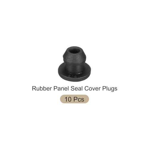 Image of Snap in Locking Hole Plugs Rubber Panel Seal Cover Drilled Silicone Caps, [for Kitchen Rubber, Waterproof Sealing Plugs] - 7mm /0.3in /Black /10Pcs
