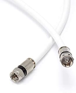 25 Foot White - Solid Copper Coax Cable - RG6 Coaxial Cable with Connectors, F81 / RF, Digital Coax for Audio/Video, Cable TV, Antenna, Internet, & Satellite, 25 Feet (7.5 Meter)
