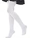 Leg Elegant Girls Microfiber Soft Opaque Solid Colored Footed Tights (8-10, White)