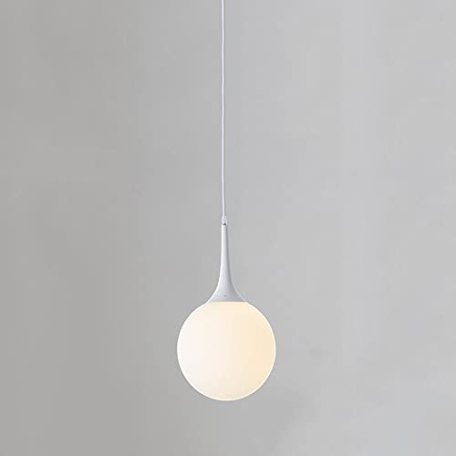 Lampe à suspension en verre blanc laiteux E27 de style moderne pour comptoir